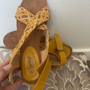 Yellow Slide Sandals with Wide Strap